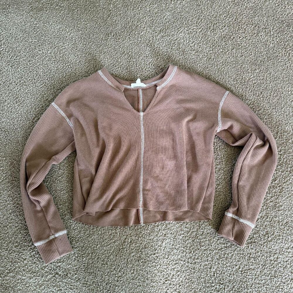 Moa-moa Women's Brown and Tan Crop-top